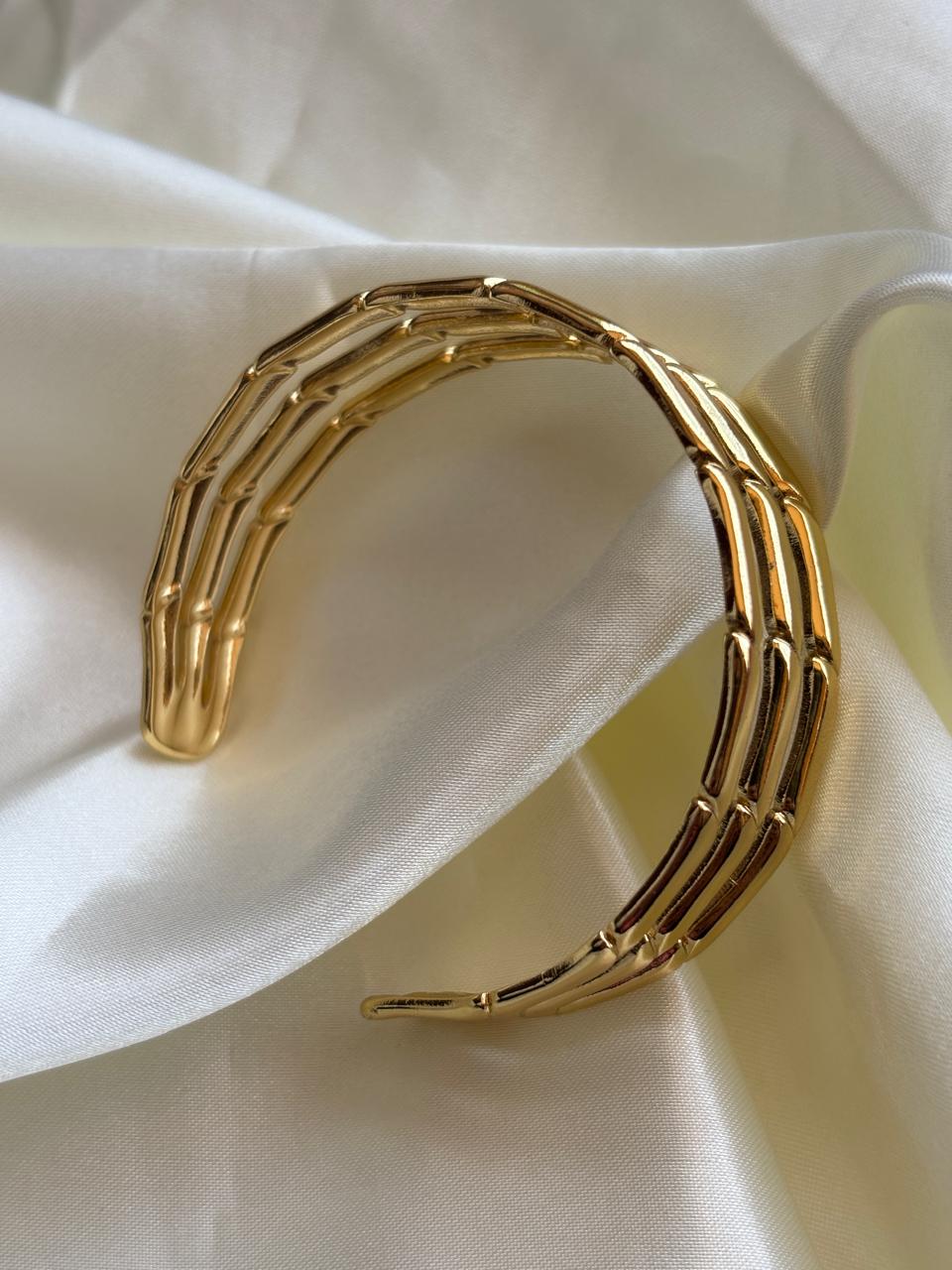 Golden Stalk Cuff Bracelet