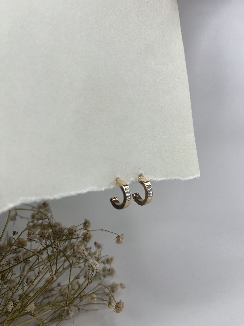 Mini Stone Hoop Earrings