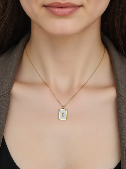 Stainless Steel Marble Pendent Neckchain