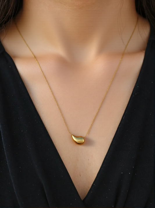Stainless Steel Tear-Drop Pendant Neckchain