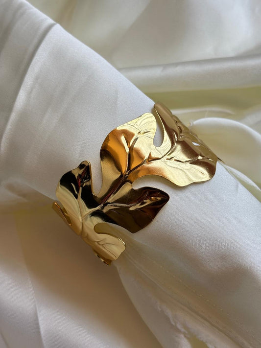 Golden Leaf Cuff Bracelet