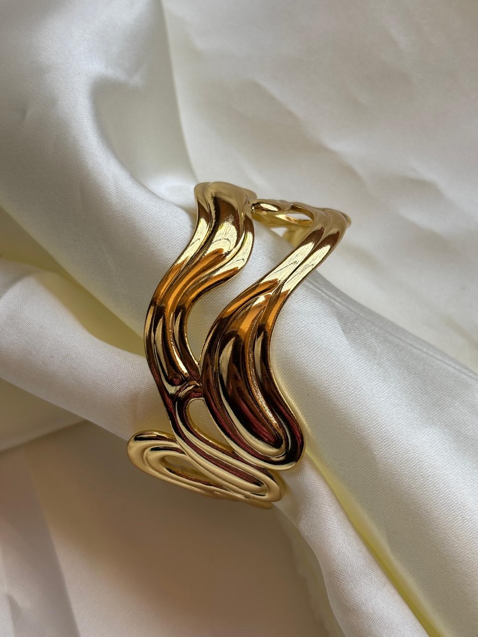 Golden Swirl Cuff Bracelet