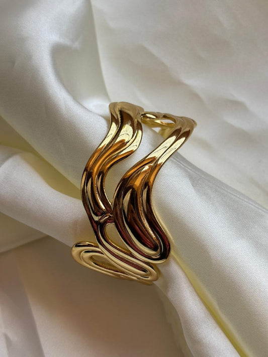 Golden Swirl Cuff Bracelet