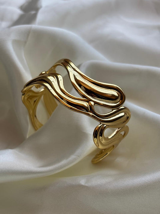 Golden Swirl Cuff Bracelet