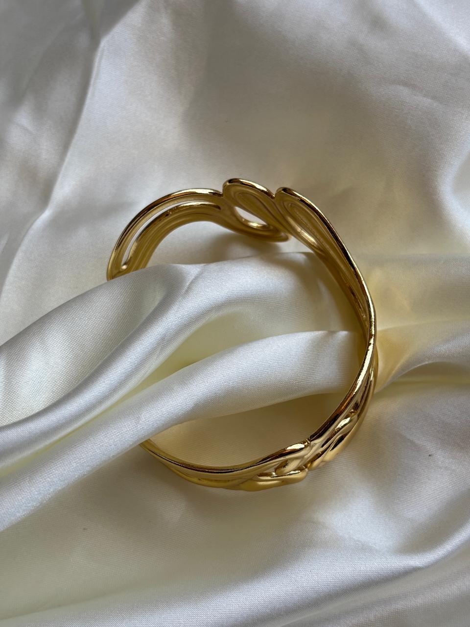 Golden Swirl Cuff Bracelet