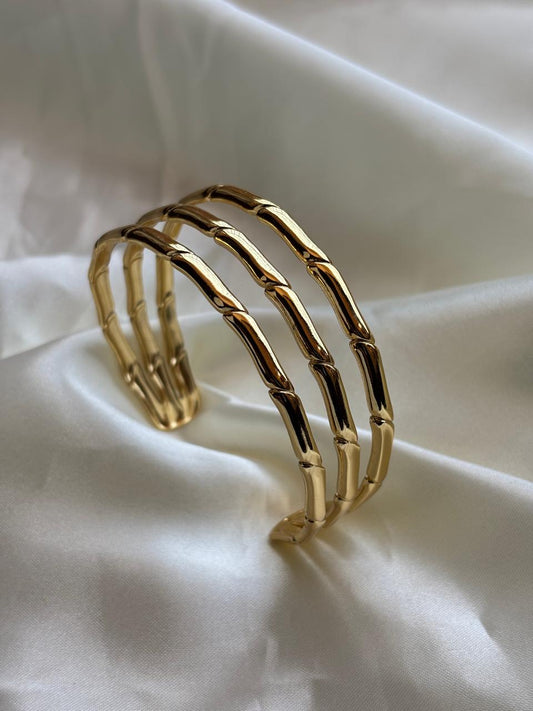 Golden Stalk Cuff Bracelet