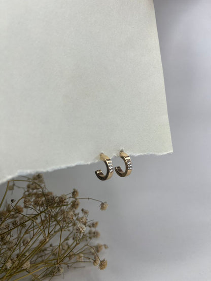 Mini Stone Hoop Earrings