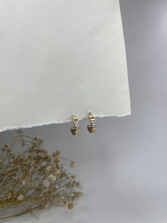 Mini Stone Hoop Earrings