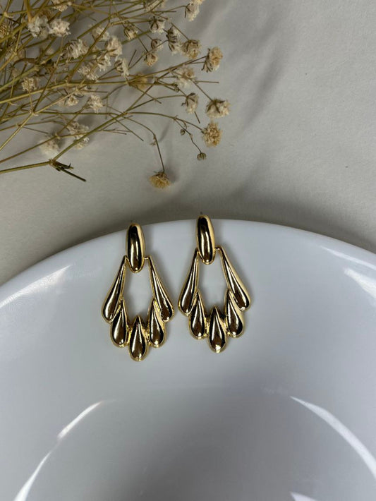 Golden Flame Drop Earrings