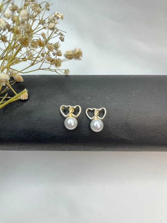 Connected Heart Stud Earrings