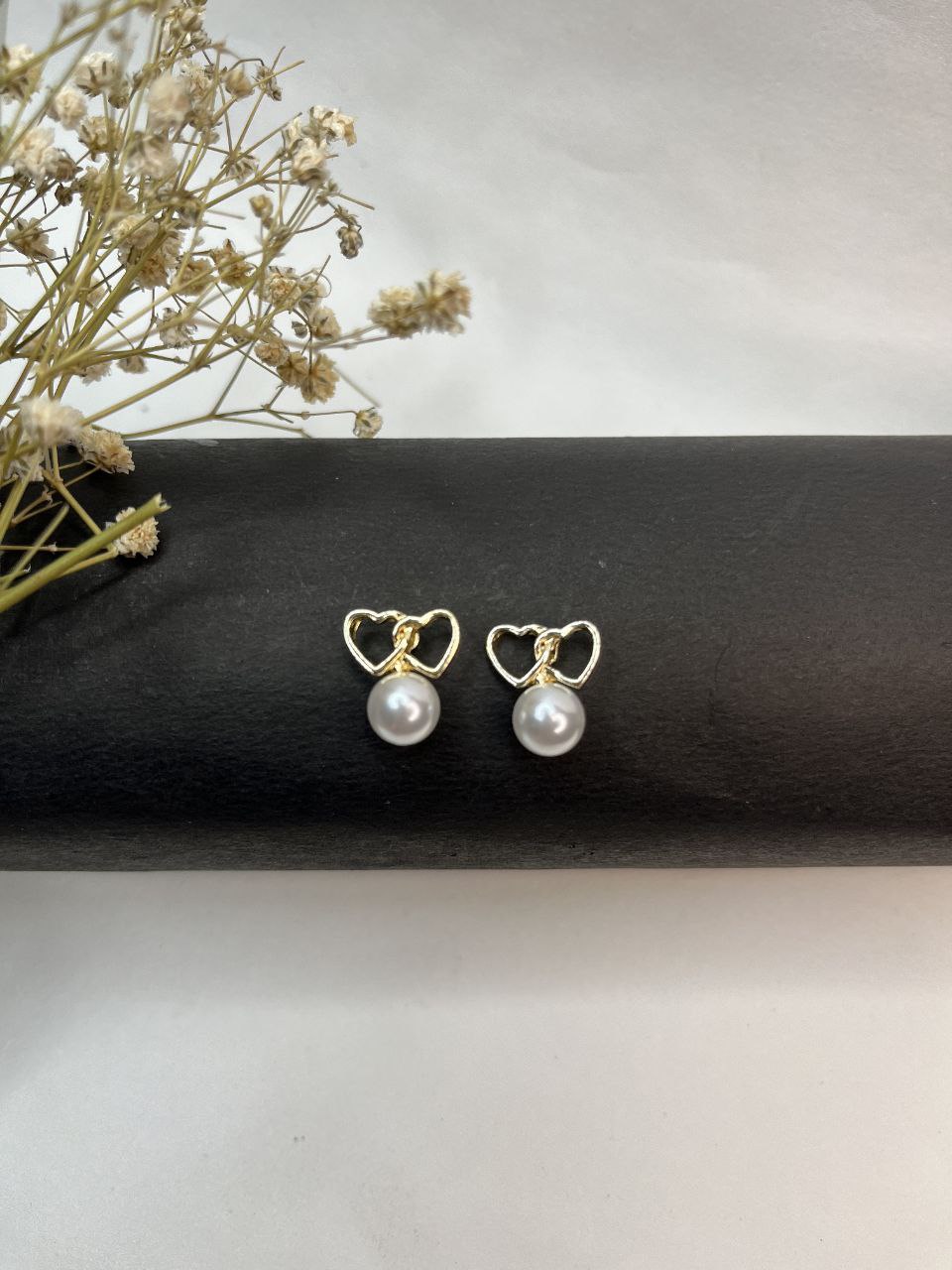 Connected Heart Stud Earrings