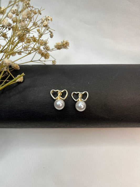 Connected Heart Stud Earrings