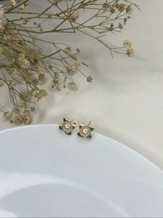 Pearl Blossom Stud Earrings