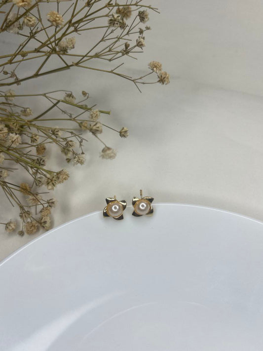 Pearl Blossom Stud Earrings