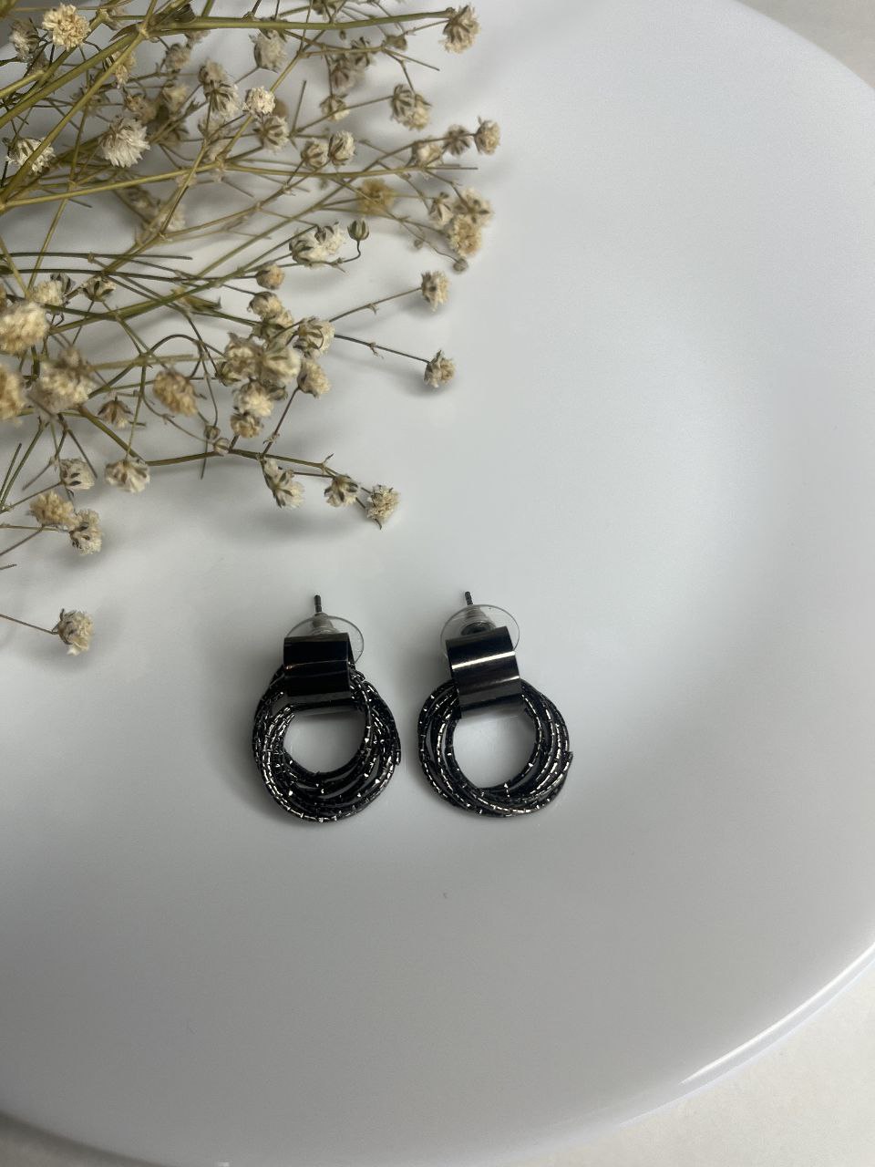 Black Cascade Earrings