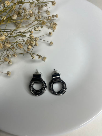 Black Cascade Earrings
